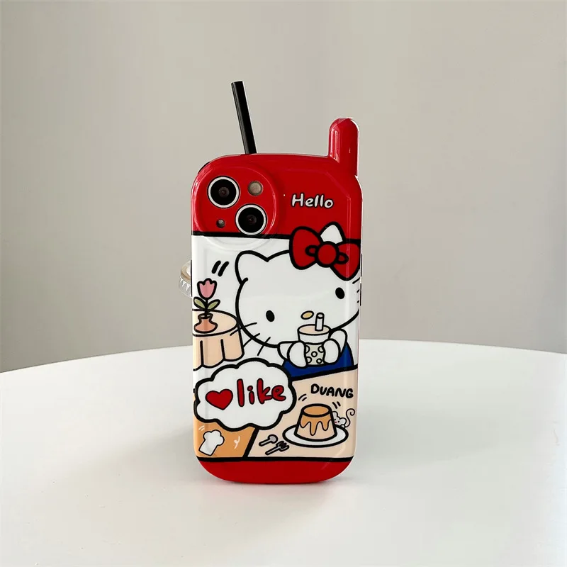 

Kawaii Sanrioed Hello Kitty Drop Resistant Cute Cartoon Anime Phone Case for Iphone11/12/13 Pro Max Xr 7 8 Plus Toys for Girls