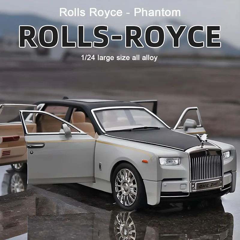 

1/24 Rolls-Royce Phantom Model Car Zinc Alloy Pull Back Vehicles Diecast Toys Car with Sound Light for Kids Boy Gift Collectible