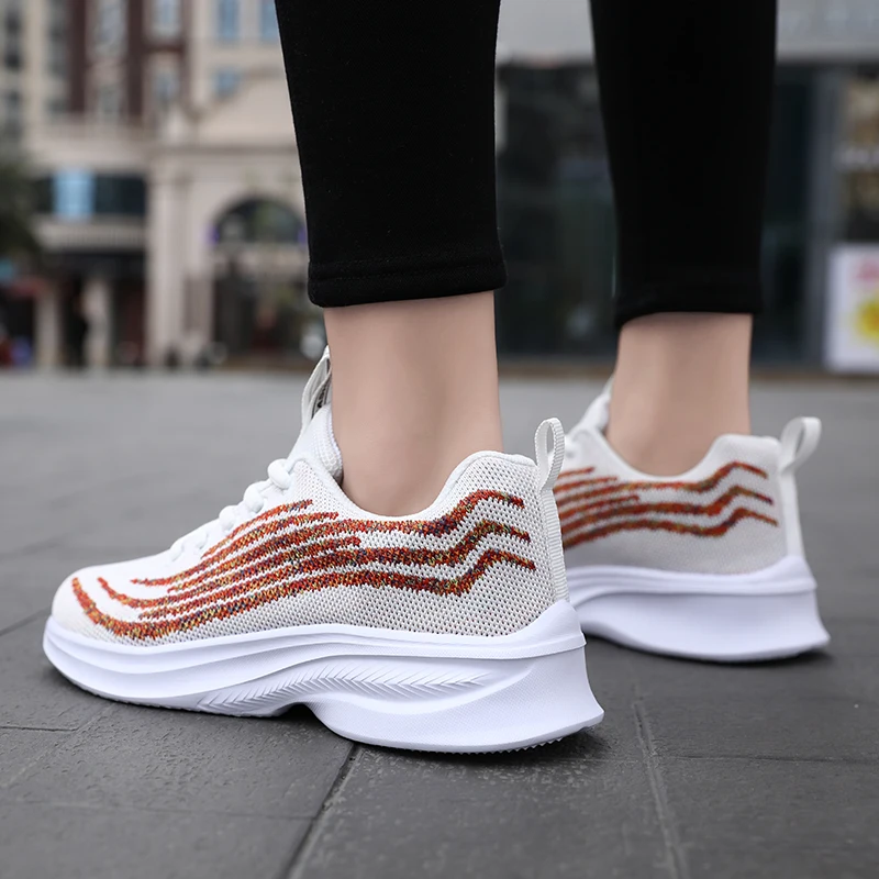 Women Tennis Shoes Comfortable Walking Shoes Lace Up Anti Skid Outdoor Sports Casual Sneakers