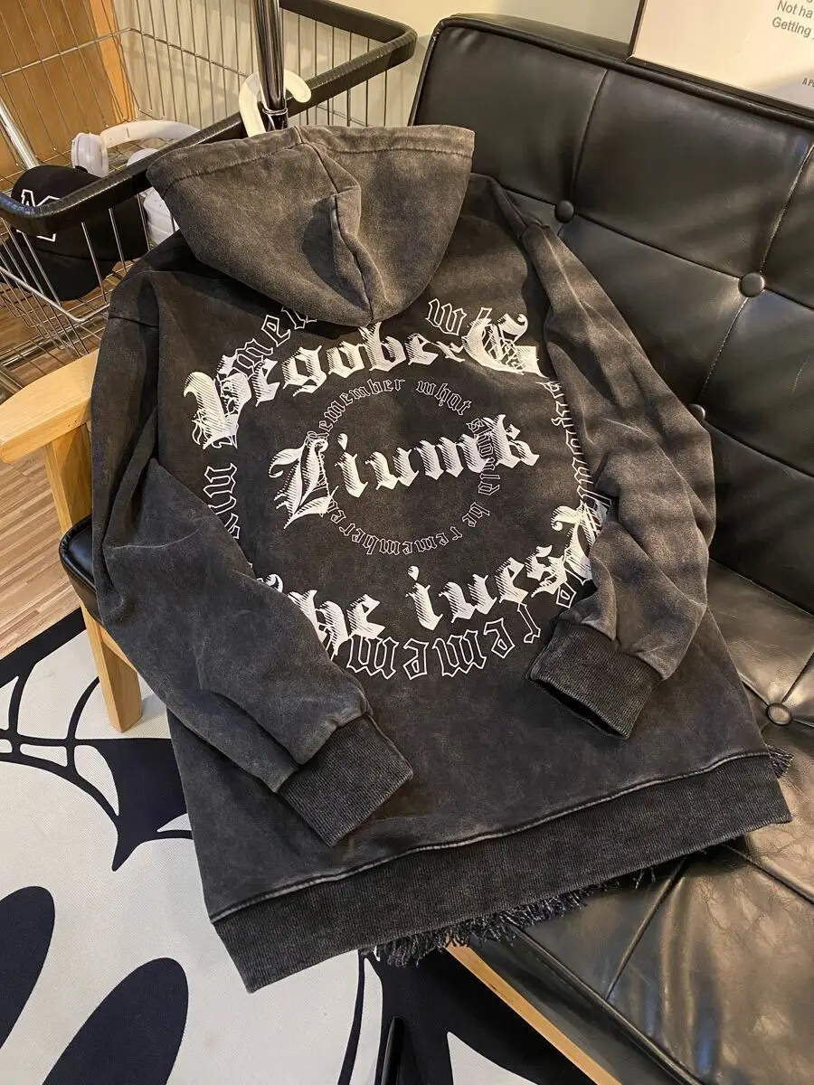 

Мужской и Женский свитшот с капюшоном и принтом, в американском стиле