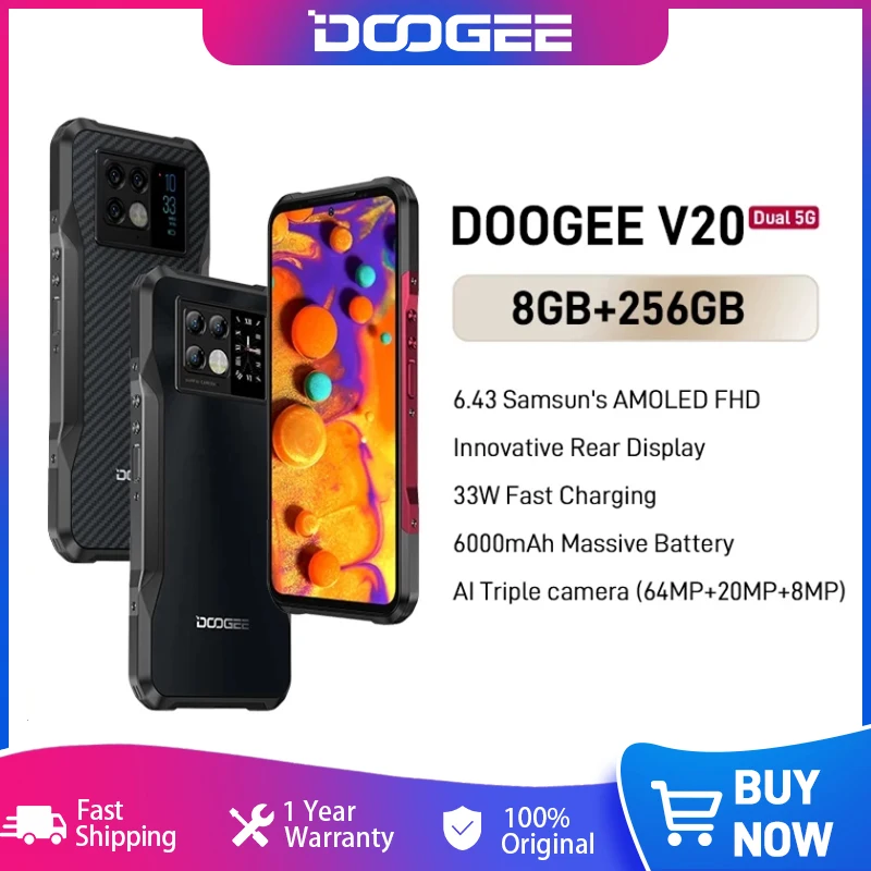 DOOGEE V20 смартфон с 5 5-дюймовым дисплеем ОЗУ 8 Гб ПЗУ 6 43 ГБ 64 мп 256 мАч - купить по