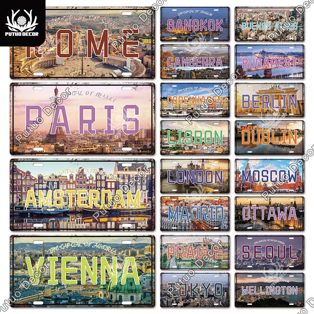 Лицензионная табличка Putuo Decor, металлический винтажный жестяной знак в столице, для ресторана, бара, паба, кафе, украшение мужской пещеры