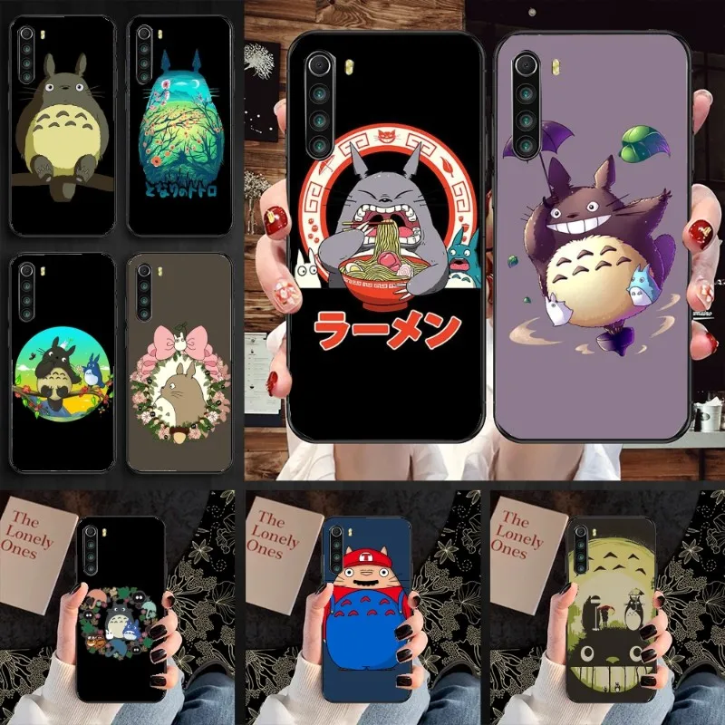 

Чехол для телефона Kawaii Totoro для Xiaomi Redmi Note 11 10 9T 8 7 Pro Redmi 10 9 9A 9C 8 7 6, мягкий черный чехол для телефона