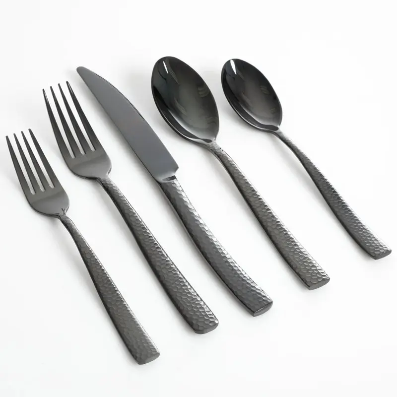 

Elite 79575.2 Stonehenge 20 Piece Flatware Cutlery Set with Black Handles – Modern and Stylish Look for any Tabletop.