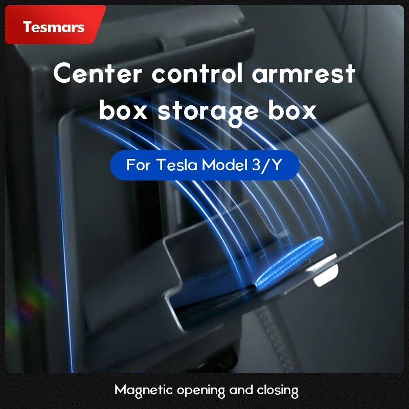 

Center Console Organizer for Tesla Model 3 Tesla Model Y Armrest Hidden Storage Box Car Accessory Auto Holder Box