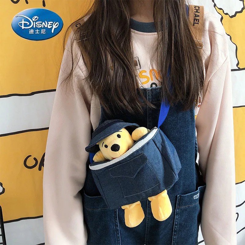 

Disney's 2022 New Winnie The Pooh Ladies Shoulder Bag Cartoon Cute Ladies Mobile Phone Bag Large Capacity Fashion Messenger Bag