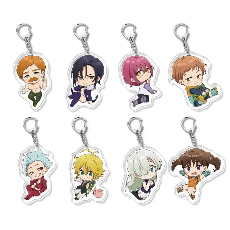 

Hot Japanese Anime Keychain The Seven Deadly Sins Peripheral Acrylic HD Keychain No.1-No.33