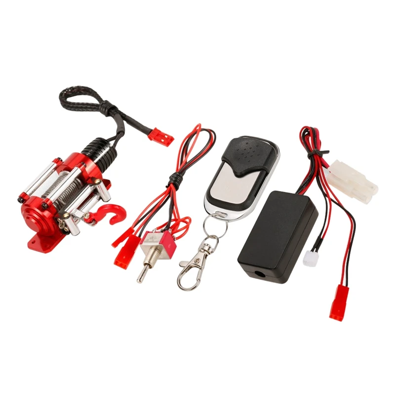 

Metal Winch 1/10 Crawler Winch Wireless Remote Controller Receiver for 1/10 RC Crawler Truck Axial RC4WD