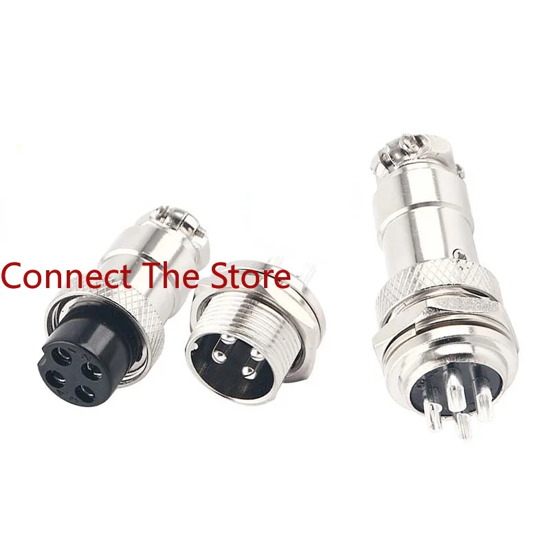 

2PCS Factory Direct Sales GX16-4 Core Through-wall Male Aviation Plug Connector M16 Adapter