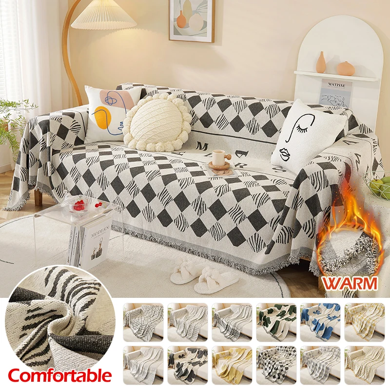 

Printed Blanket Soft Removable Sofa Slipcover For Living Room Washable Non-slip Sofas Blankets Various Sizes For Home Decoration