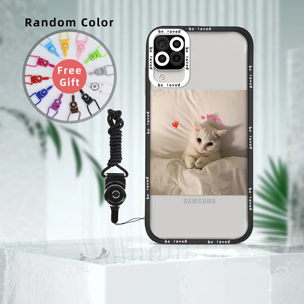 

Creative Cat Cute Clear Phone Case for Samsung A11 A12 A71 A21S A32 4G A52 A52S A53 5G A72 S22 Plus S22Ultra Soft TPU Back Cover