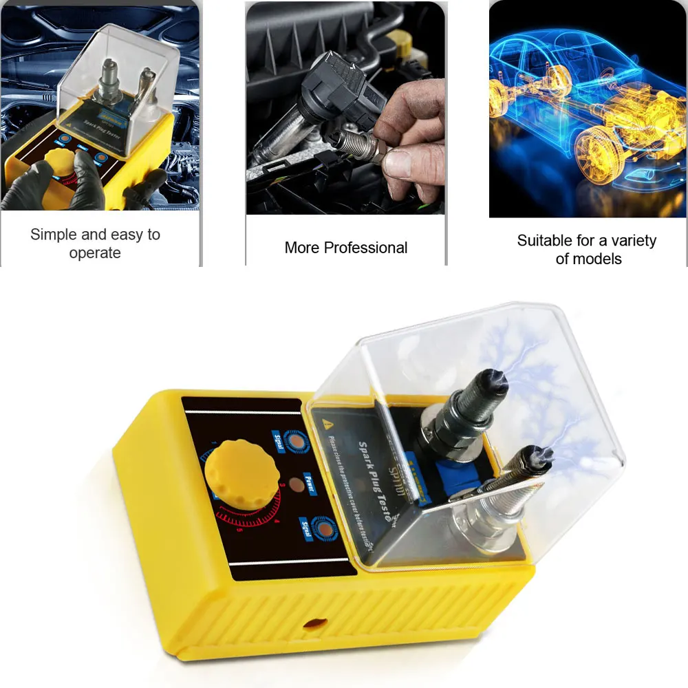 

High Quality SPT101 220V 110V Car Spark Plug Tester Ignition Testers Automotive Diagnostic Tool Double Hole Analyzer