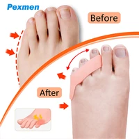 pexmen 2pcspair three holes pinky toe separator bunion corrector pain relief little toe separator protector foot care spacer