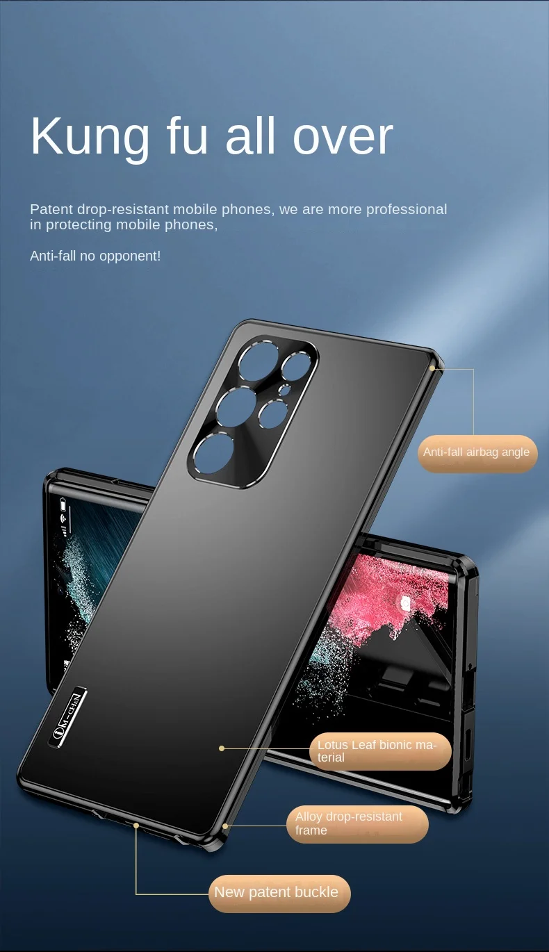 Case For Samsung S23 Plus S22Ultra S21 Metal Frame Drop-Resistant Phone Case  Protective Case with All-Inclusive