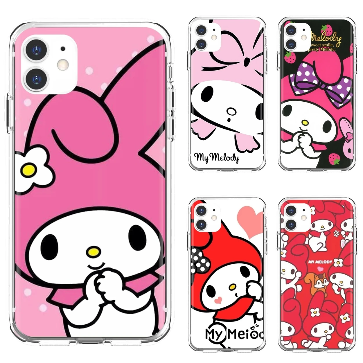 Чехол для сотового телефона с милым мультяшным рисунком-розовый-My-Melody-art iPhone 10 11 12