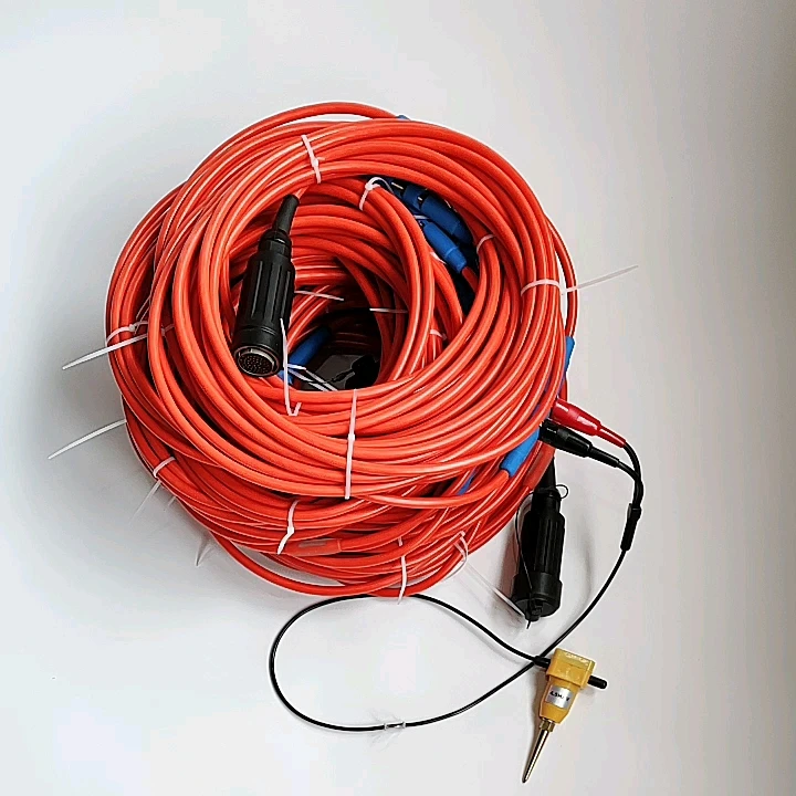 24 Channels seismic refraction cable with 24 Mueller Clip Take-out , seismic cable
