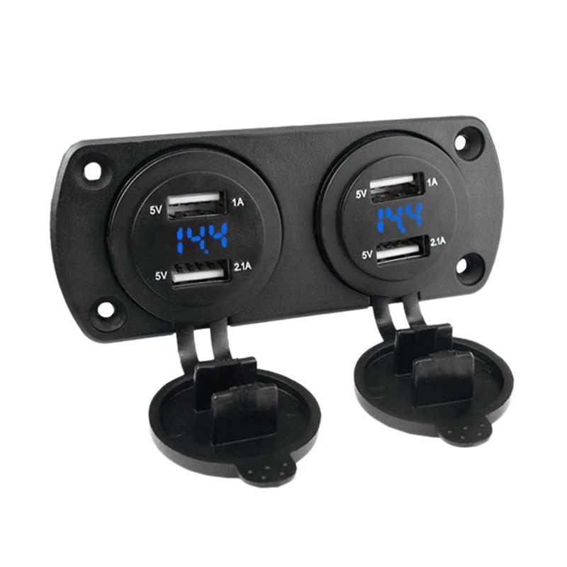 

Двойная розетка USB 3,1 а с сисветодиодный светодиодным дисплеем напряжения, зарядное устройство USB, панель быстрой зарядки для автомобиля, ло...