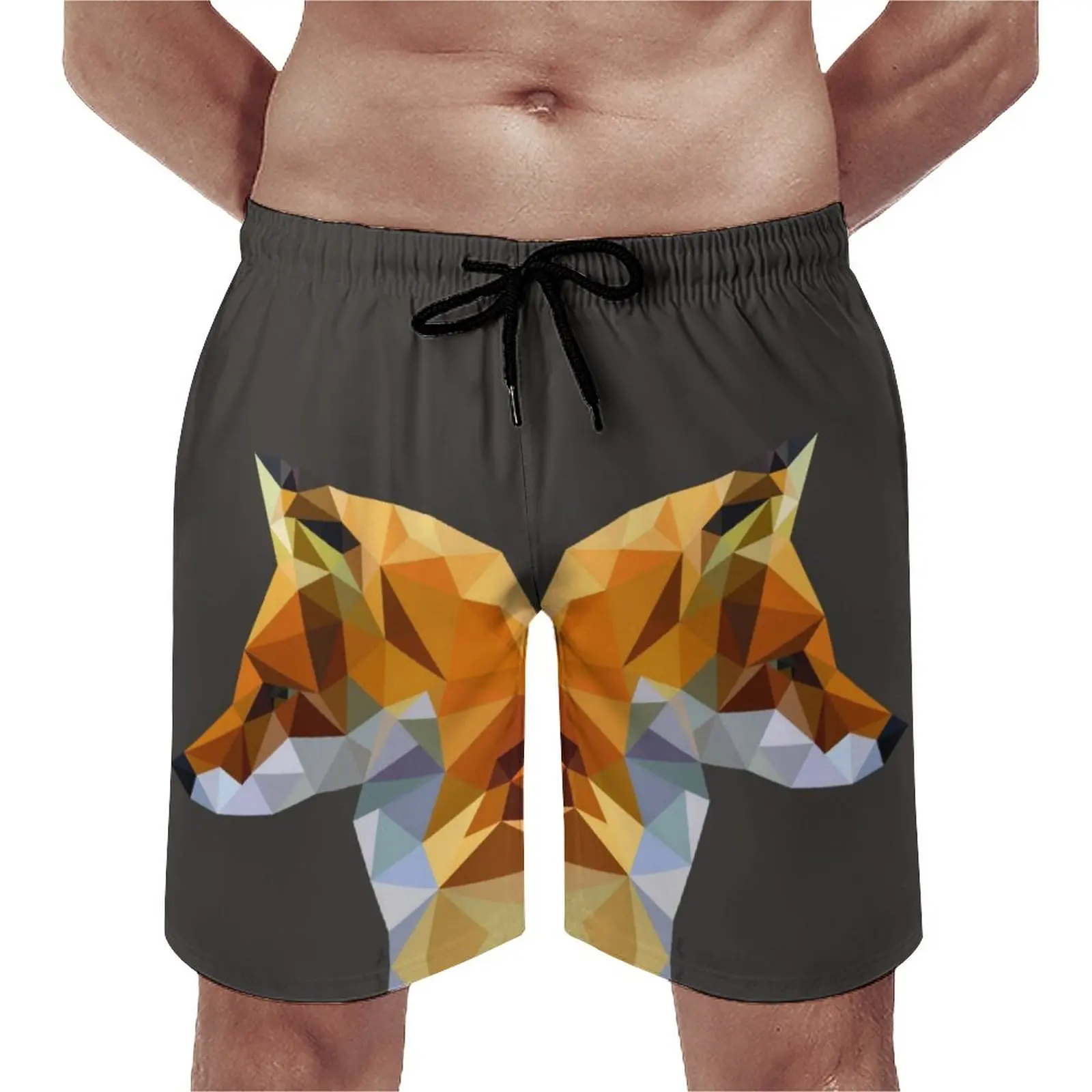 

LP Fox Board Shorts Animal Polyester Swimming Trunks Bathing Funny Men Swim Trunks