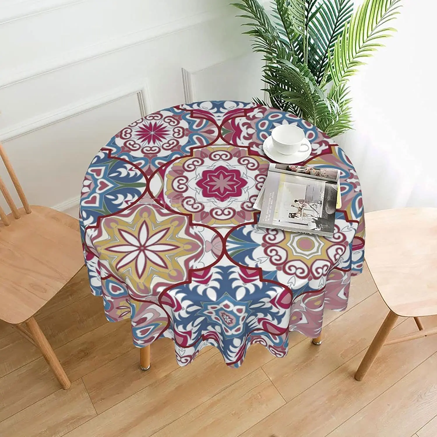 

Color Flower Geometric Pattern, Anti-Wrinkle and Smooth Table Cloth for Kitchen/Home Decoration