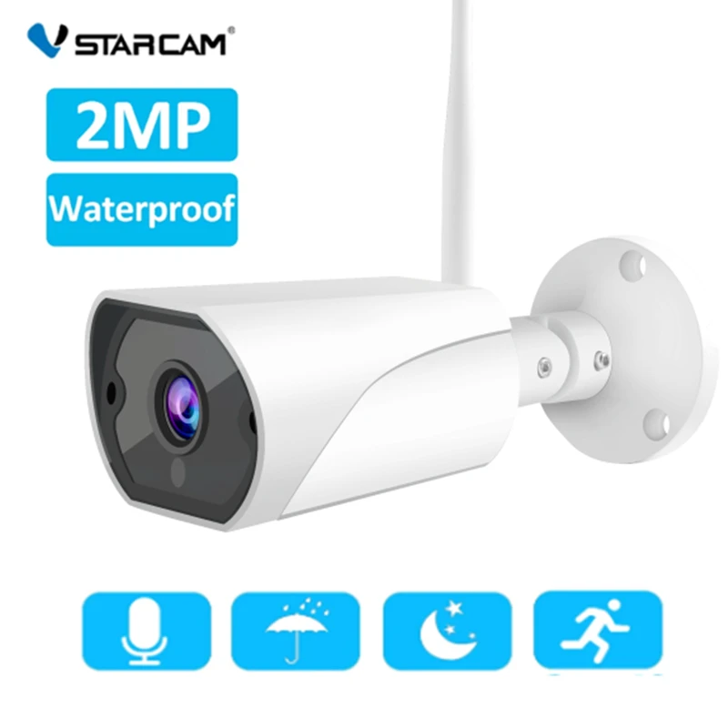 

Vstarcam 2MP Bullet IP Camera Outdoor Smart Wifi Night Vision Video Surveillance HD 1080P Detection Siren IR CCTV Security Cam