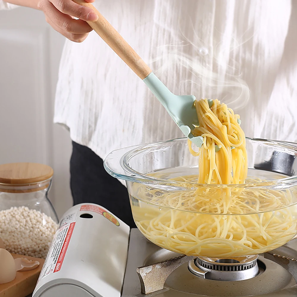 

11 шт./набор, силиконовые кухонные приборы с деревянной ручкой