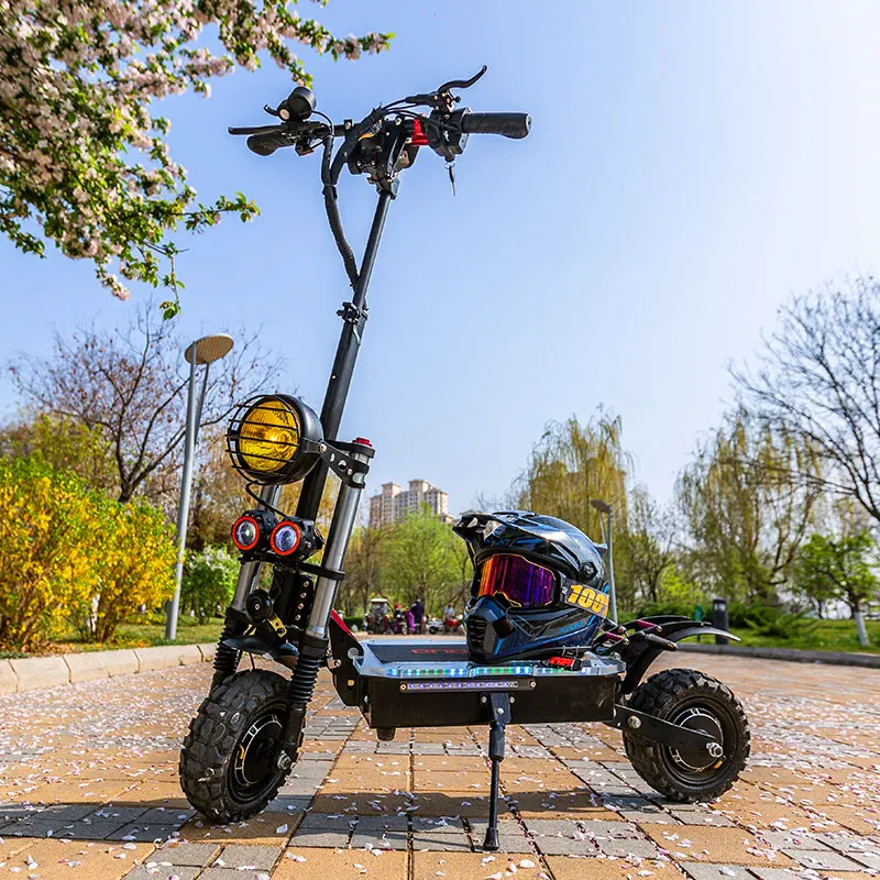 5600w 6000w 11 Inch Off Road Dual Motor Foldable 60v Electric Scooter 80km/h Adults E Scooter Trotinette-electrique- Monopattino