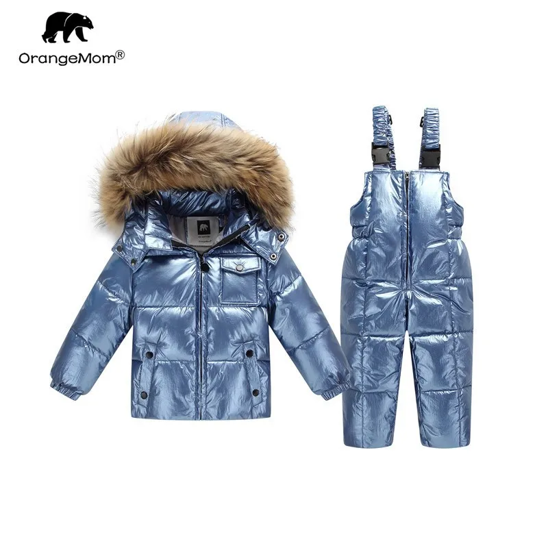 -30℃ Orangemom Russia Winter Jacket For Girls Boys Coats & Outerwear Warm Duck Down Kids Boy Clothes Shiny Parka Ski Snowsuit