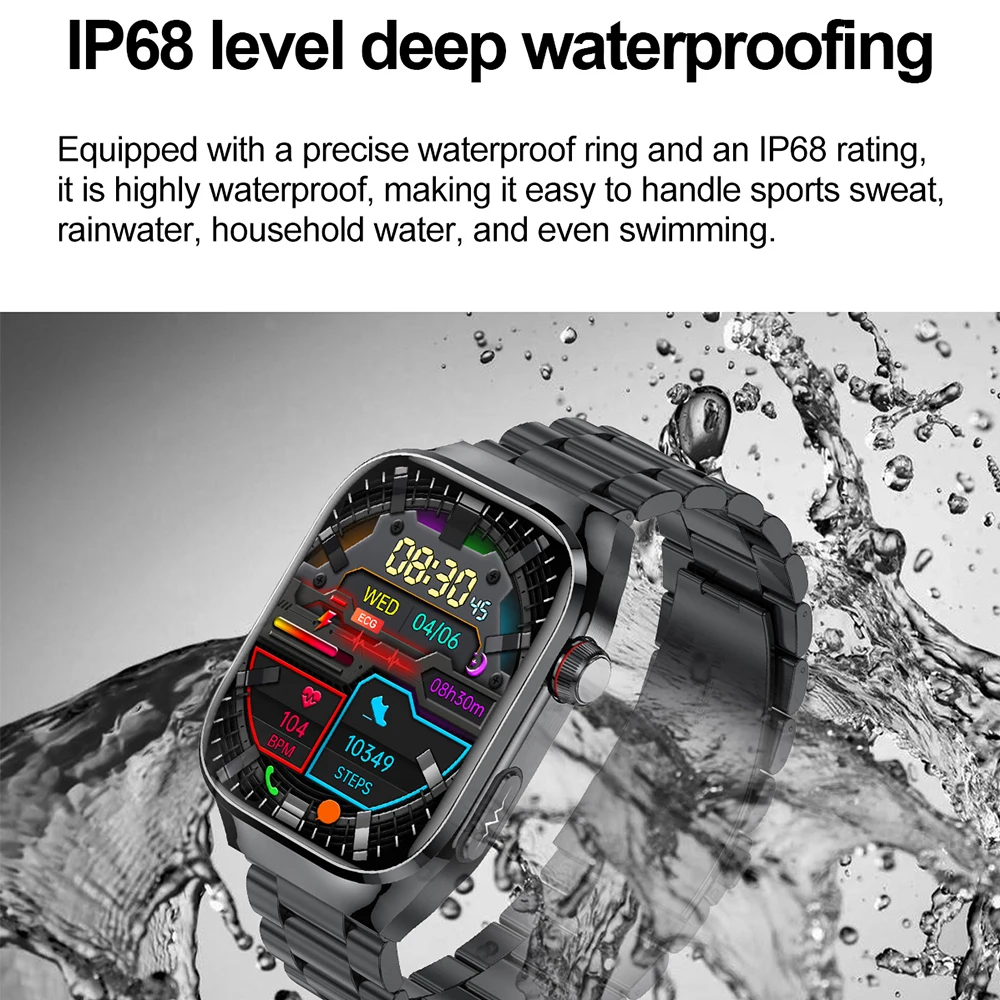 Фото Умные часы TK16 Pro с HD AMOLED Retina экраном 2.04 дюйма для мужчин и женщин, с функцией Bluetooth-звонков, измерения температуры тела, ЭКГ и фитнес-трекером №3