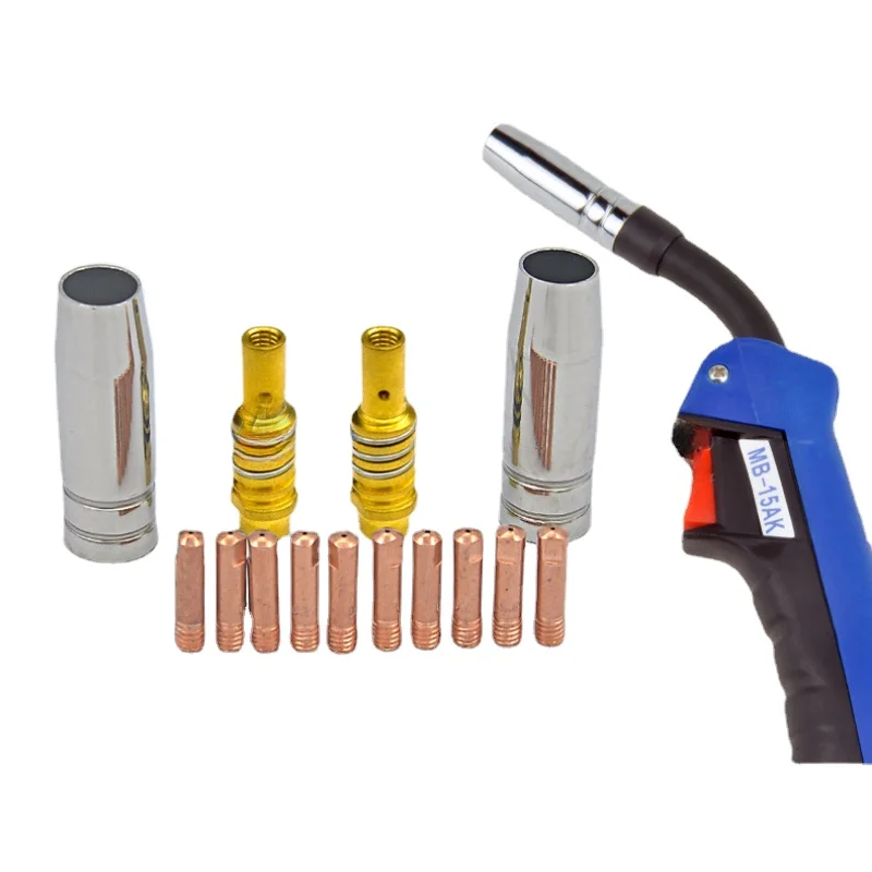 

14pcs/set Welding Accessory Kit MIG MAG Welder Soldering with Gas Nozzle Holder & Contact Tips for 15AK Welding Torch