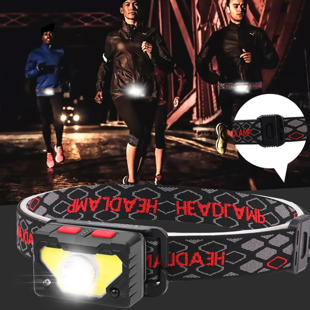 

Flashlight Lamp Flash Outdoor Running Fishing Head Waterproof LED USB Charging Headlight Torch for Hunting Hiking