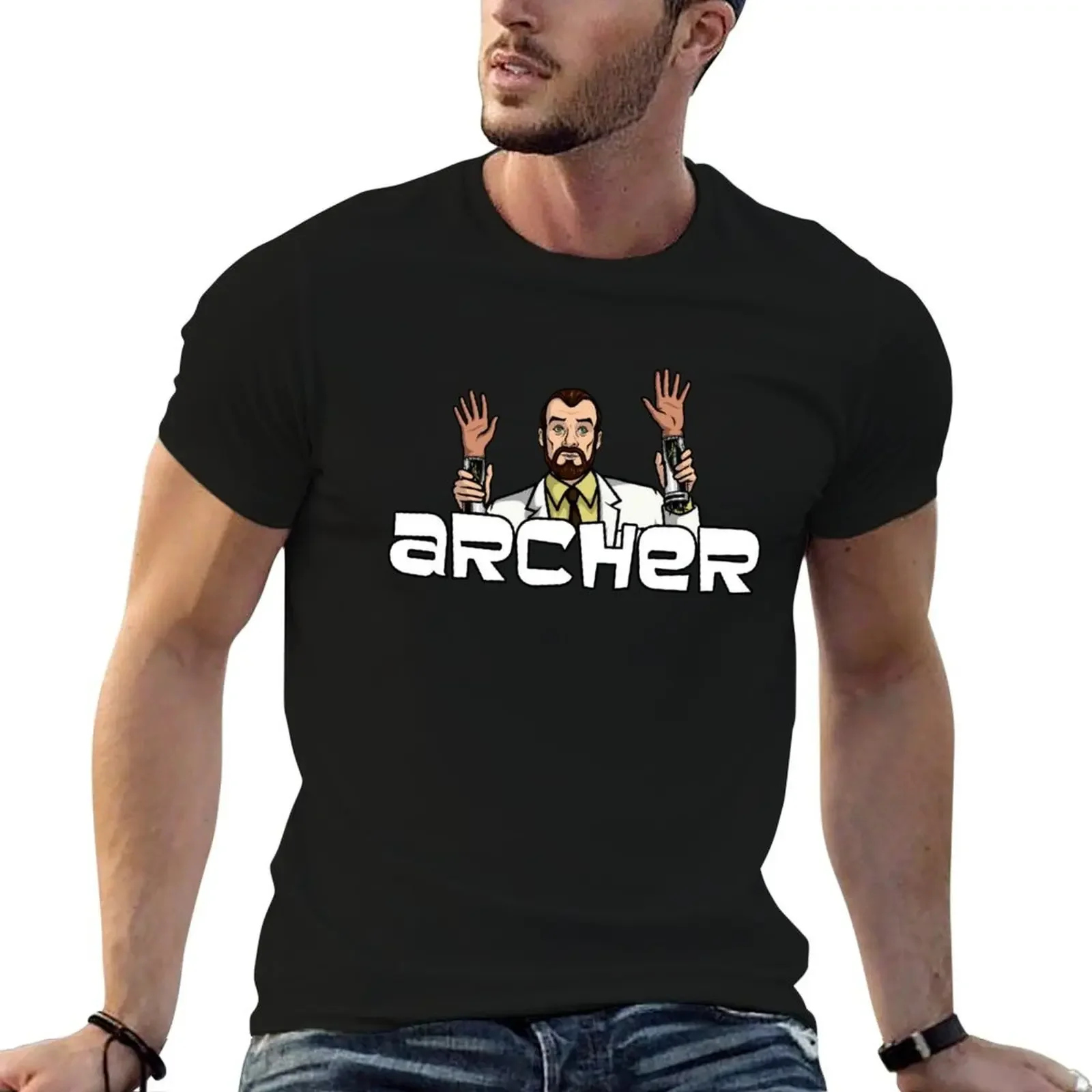 Archer Krieger Jazz Hands 83 крутая винтажная мужская футболка с графическим рисунком для