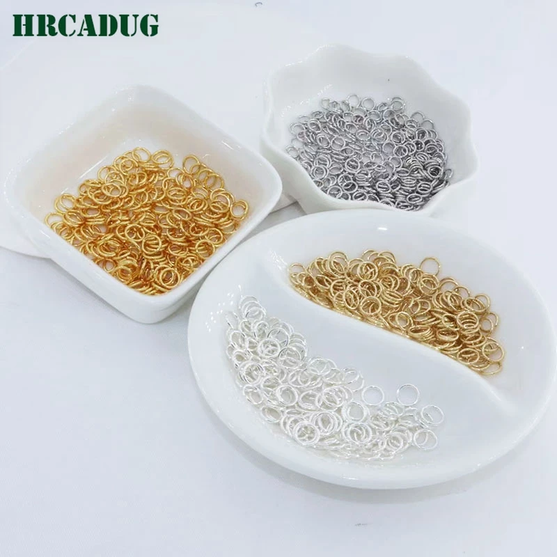 50 Pieces Open Jump Ring 18K Gold Plated Brass Metal Split Rings For DIY Bracelet Necklace Jewelry Making Accessories Supplies