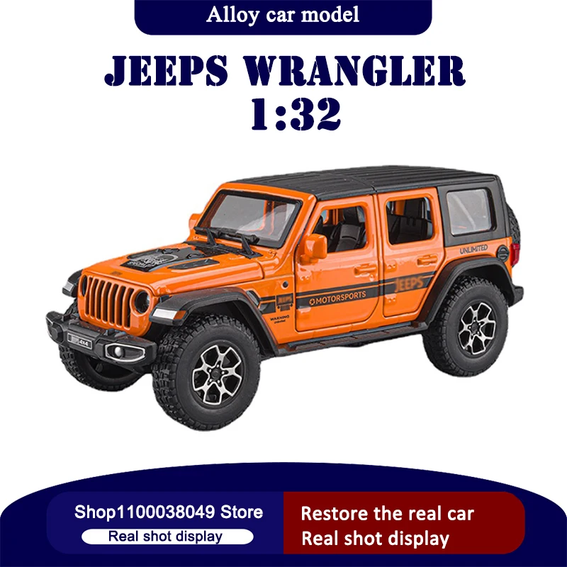 

1:32 Jeeps Wrangler Sahara литой и игрушечный автомобиль, металлическая Игрушечная модель автомобиля со звуком и светом, коллекционная игрушка в подар...