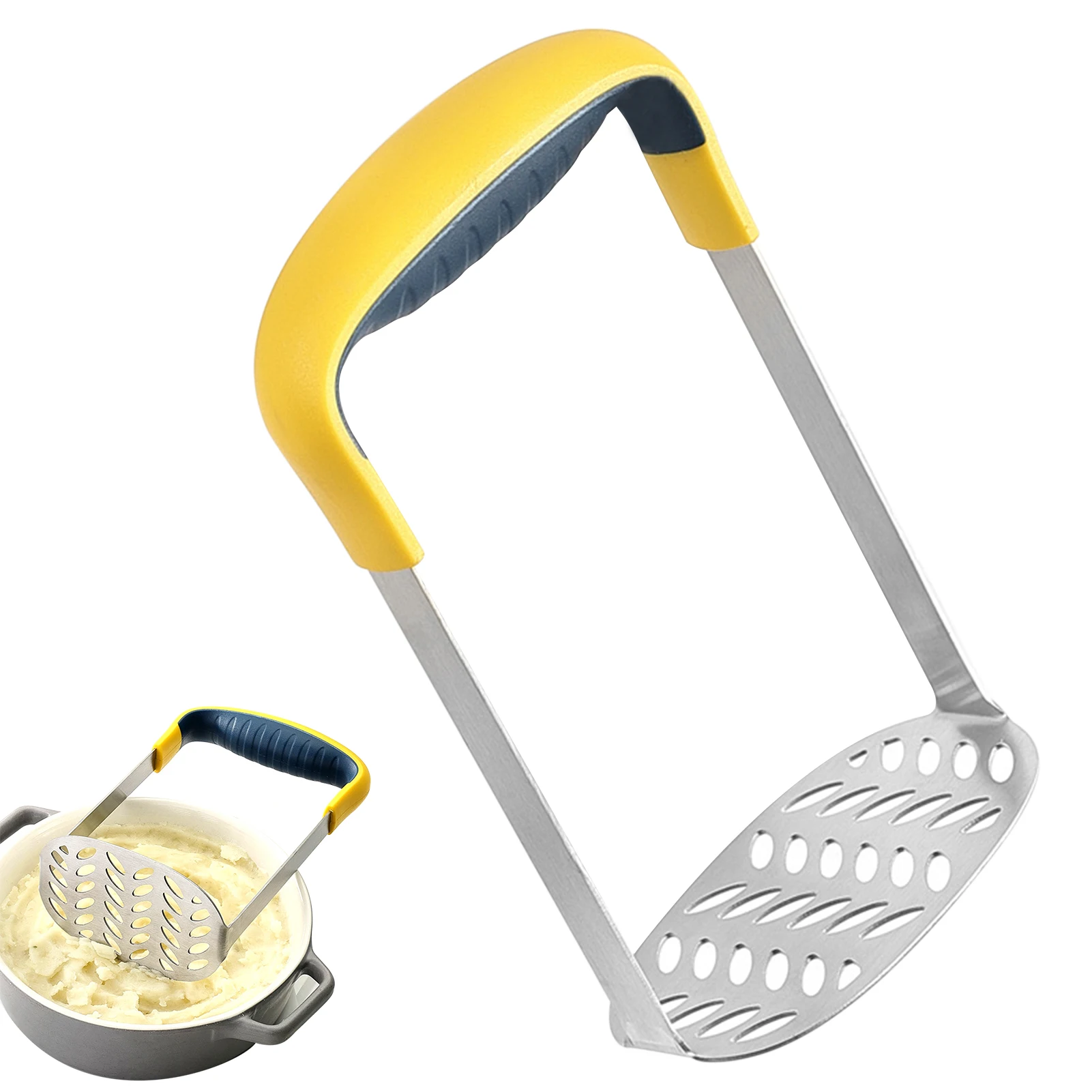 

Stainless Steel Potato Pusher Pressed Potato Masher Ricer Puree Fruit Juice Maker Smooth Mashed Potatoes Crusher Kitchen Gadget