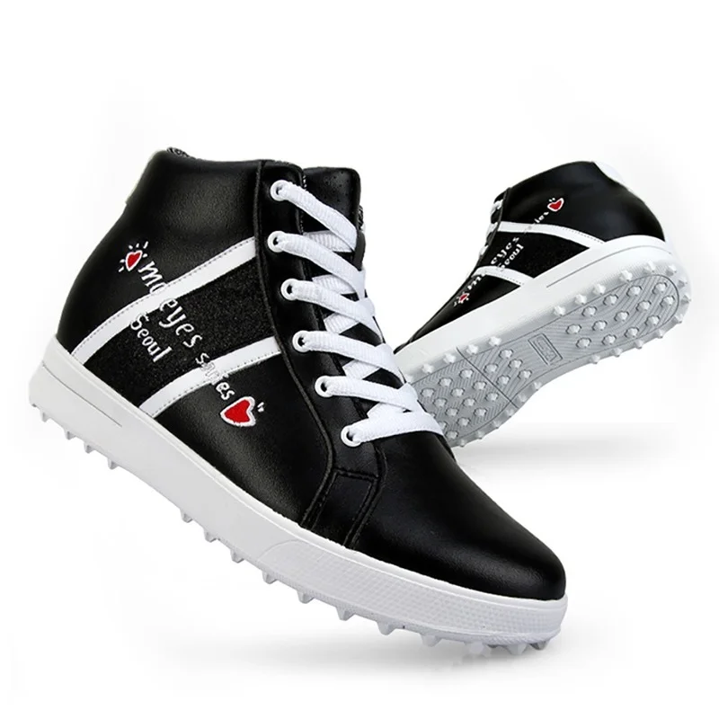 PGM Women Golf Shoes High Top Waterproof Breathable Ladies Inner Heightened Women Sports Golf Course Non-slip Sneakers XZ120