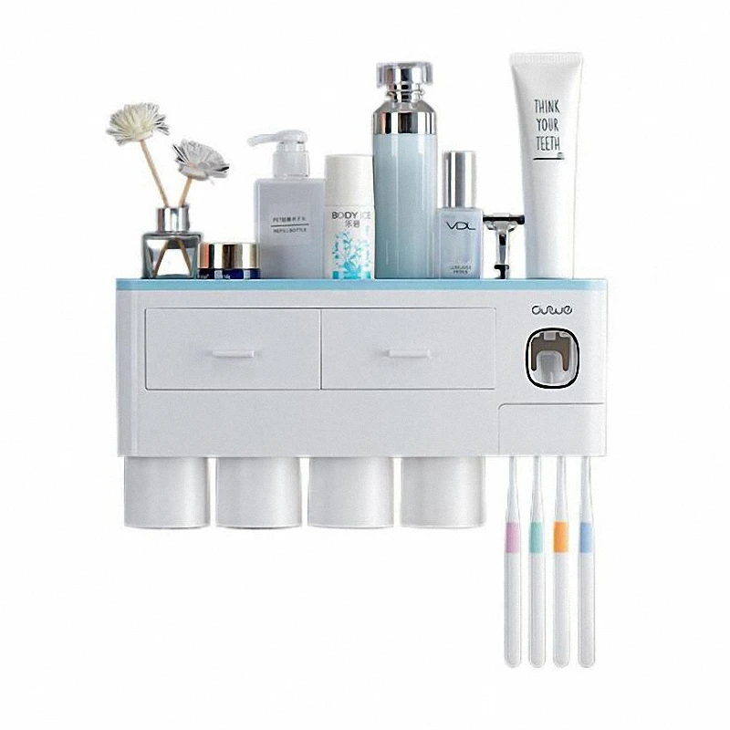 

Bathroom Magnetic Adsorption Inverted Toothbrush Holder Wall -Automatic Toothpaste Squeezer Storage Rack Bathroom Accessories