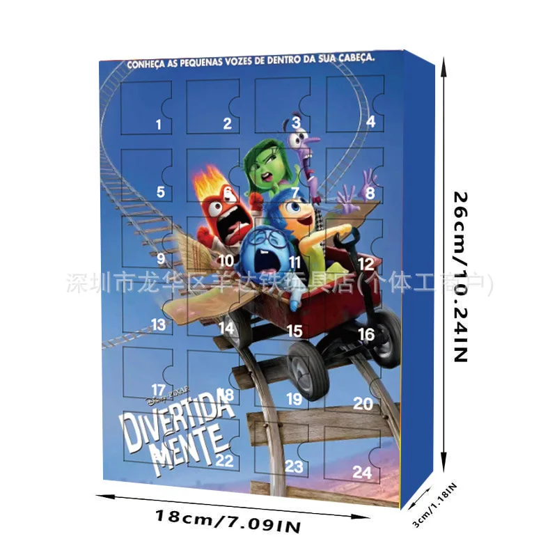 24 шт. Рождественская головоломка Disney Inside Out 2 Рождественский адвент-календарь для