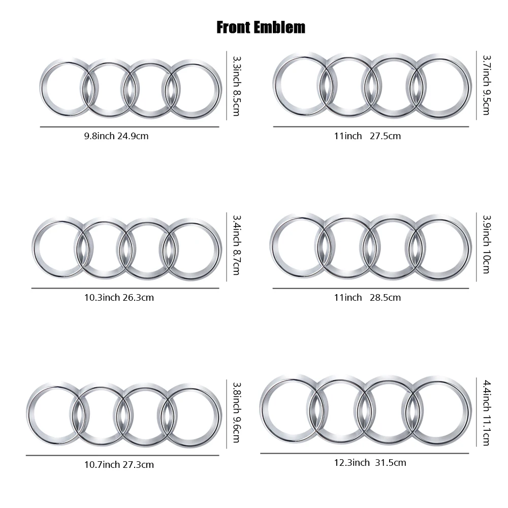 1 шт. эмблема на передний капот автомобиля 4 кольца логотип гриль задний багажник