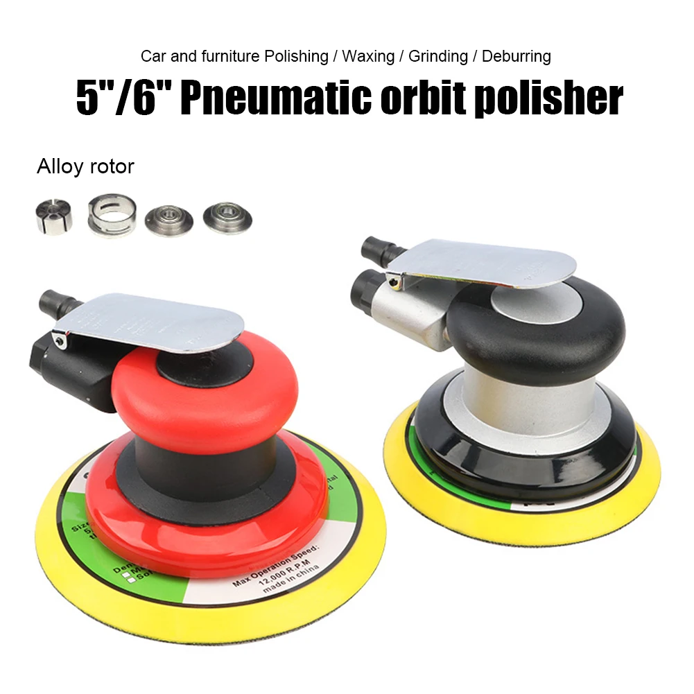 

Orbital Air Sander Handheld Mini Pneumatic Polishing Machine 5"/6" 13500RPM High Speed Car Polisher Grinding Machine Air Tool