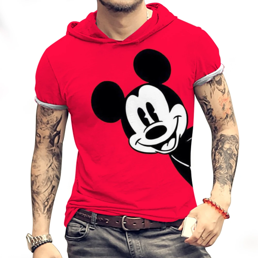 Футболка мужская оверсайз с капюшоном и коротким рукавом 2024