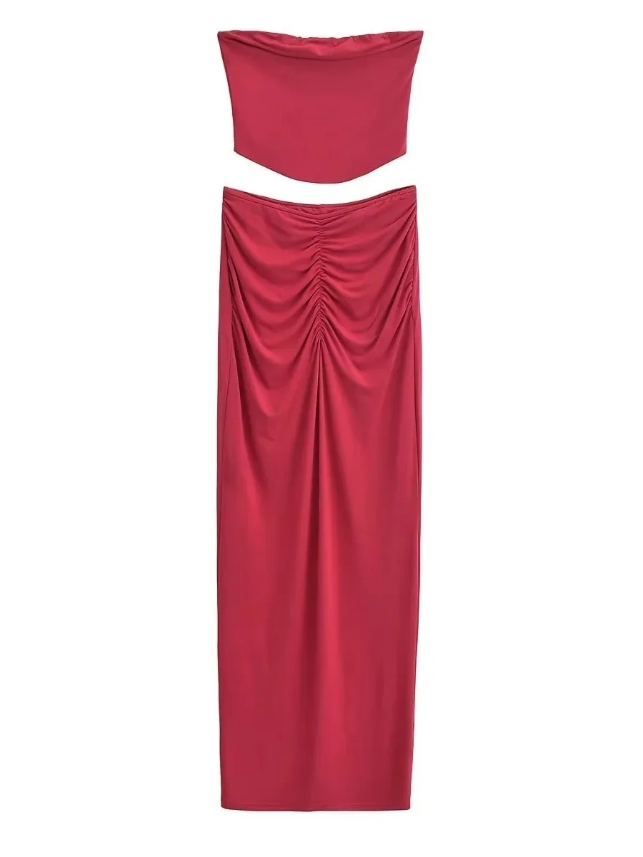 Desire женский сексуальный однотонный тонкий плиссированный топ без бретелек в