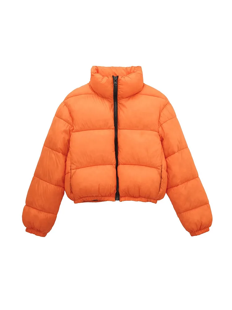 

Зимняя женская модная двухцветная одежда BM & MD & ZA с кулиской и подкладкой, винтажная женская верхняя одежда на молнии с длинным рукавом, шика...