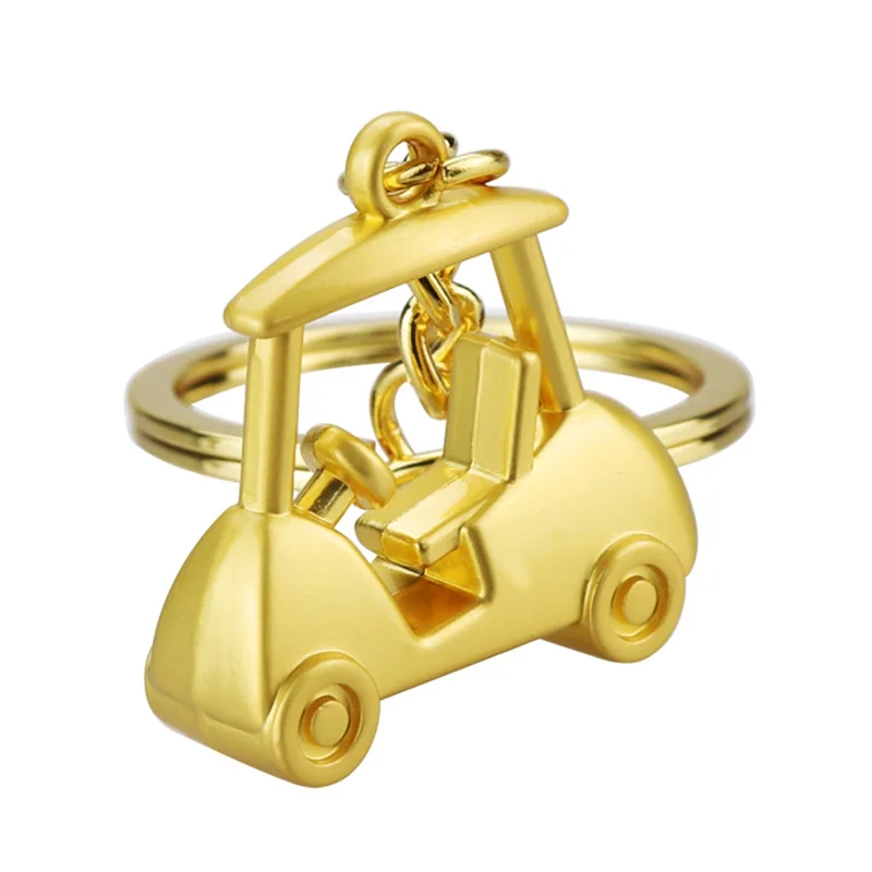

Golf Ball Cart Trolley Gift with Key Keychain Buckle Alloy Mini for Sports Lover Golf Lover New Gold