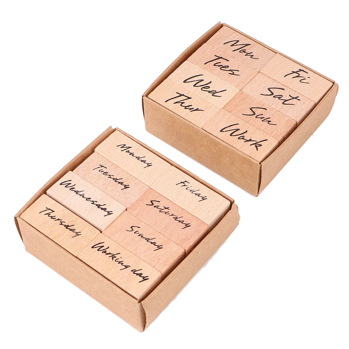 

16pcs Diy Stampss Week Letter Stamps Notebook Hand Account Seal Stamps Wooden Set Stamp DIY Wooden Seting Diary Stamps