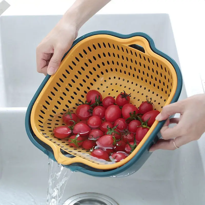 

Drain Basket Cleaning Fruits Vegetables Draining Easy to Place Safe Material Storing Kitchen Tools RR2133