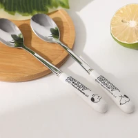 genuine snoopyed spike accessories cartoon ceramic small spoon 410 stainless steel spoon ceramic handle coffee spoon