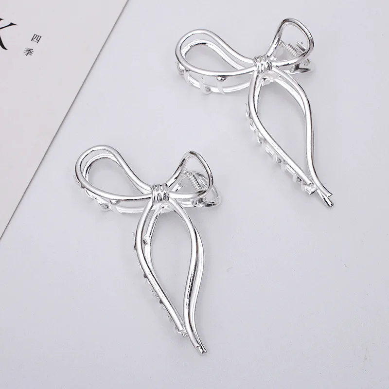 10 штук Золото / Серебро покрытие Бант Заколка Мода Женщина на задней части головы Клип Прическа с Прическа Пони.