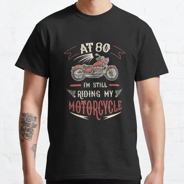 

Funny 80th Birthday Gift 80 Year Grandpa Motorcycle product t shirt for HONDA BMW Haojue CCM Gas Harris Gilera