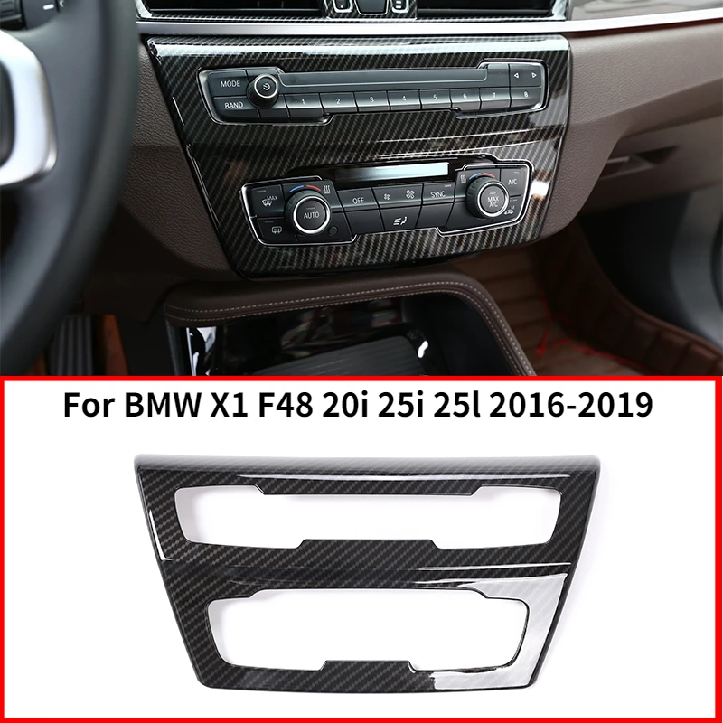 

Для BMW X1 F48 20i 25i 25l 2016-2019 углеродное волокно ABS хромированный центральный консоль Кнопка рамка отделка для BMW X2 F47 2018
