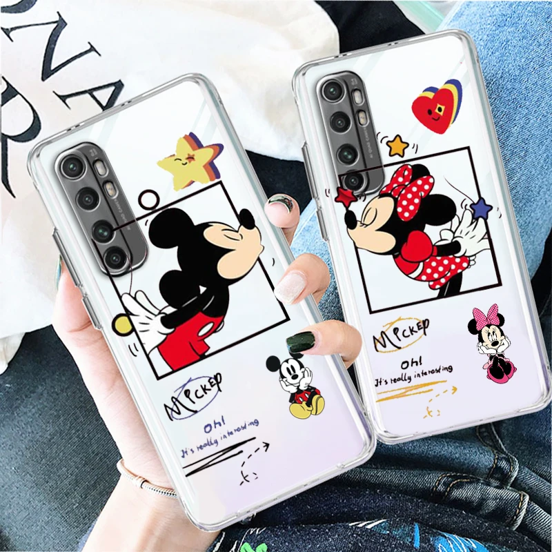 

Love Luxury Mickey Minnie Transparent Phone Case For Xiaomi Mi 13 12T 12S 12X 12 11 11T 11i 10T 10 Pro Lite Ultra 5G Cover